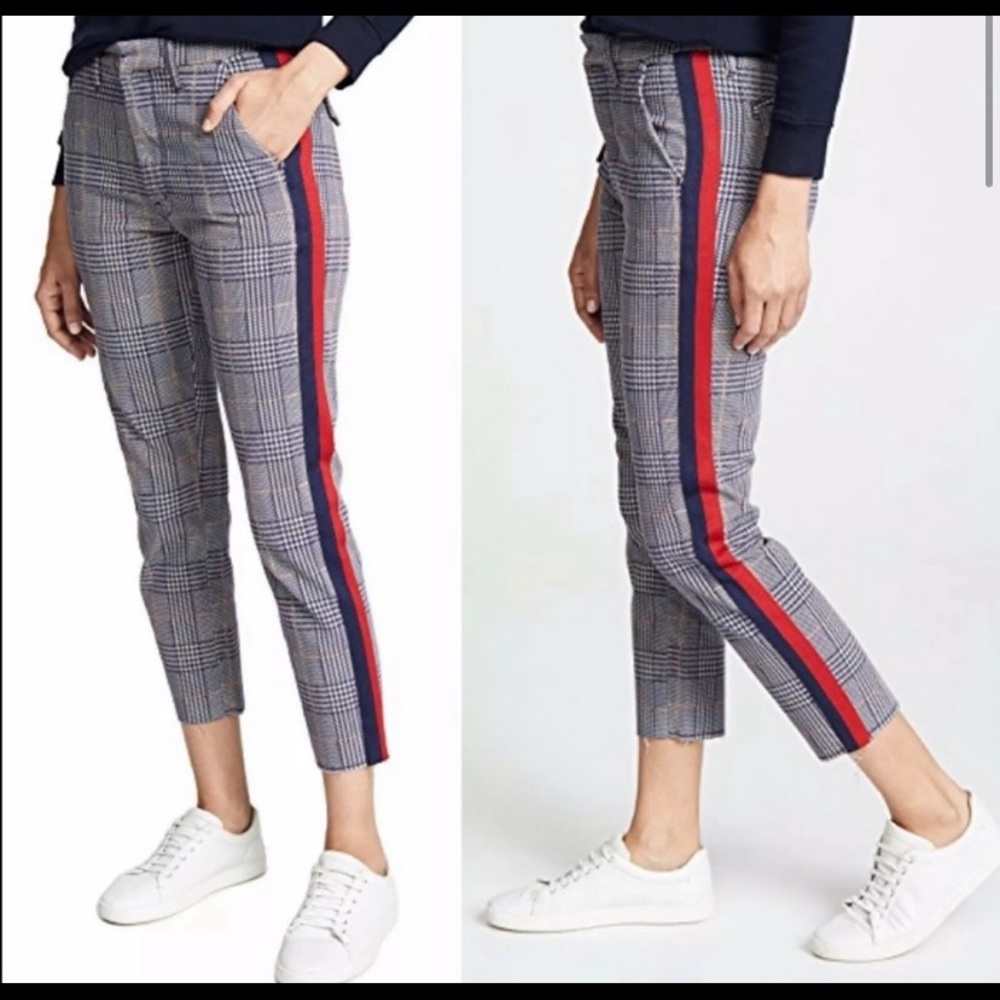 MOTHER the shaker prep fray plaid pants